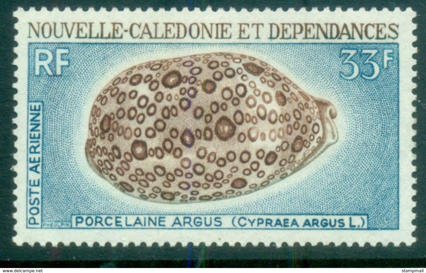 New Caledonia 1970 Shells, Cowrie 35fr (thin) MLH - Unused Stamps