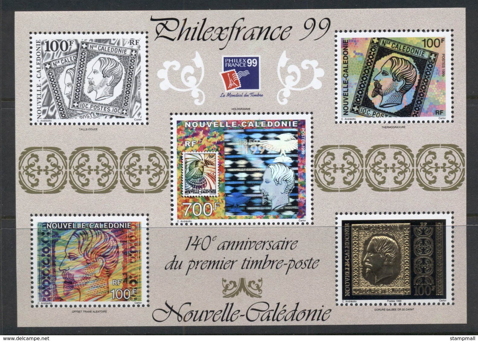 New Caledonia 1999 Stamp Anniversary MS MUH - Unused Stamps