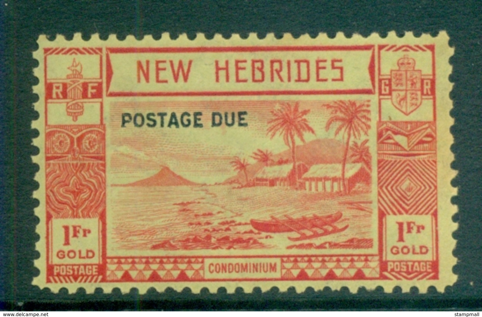 New Hebrides (Br) 1938 Postage Dues Opts 1fr (gum Tones) MUH - Used Stamps