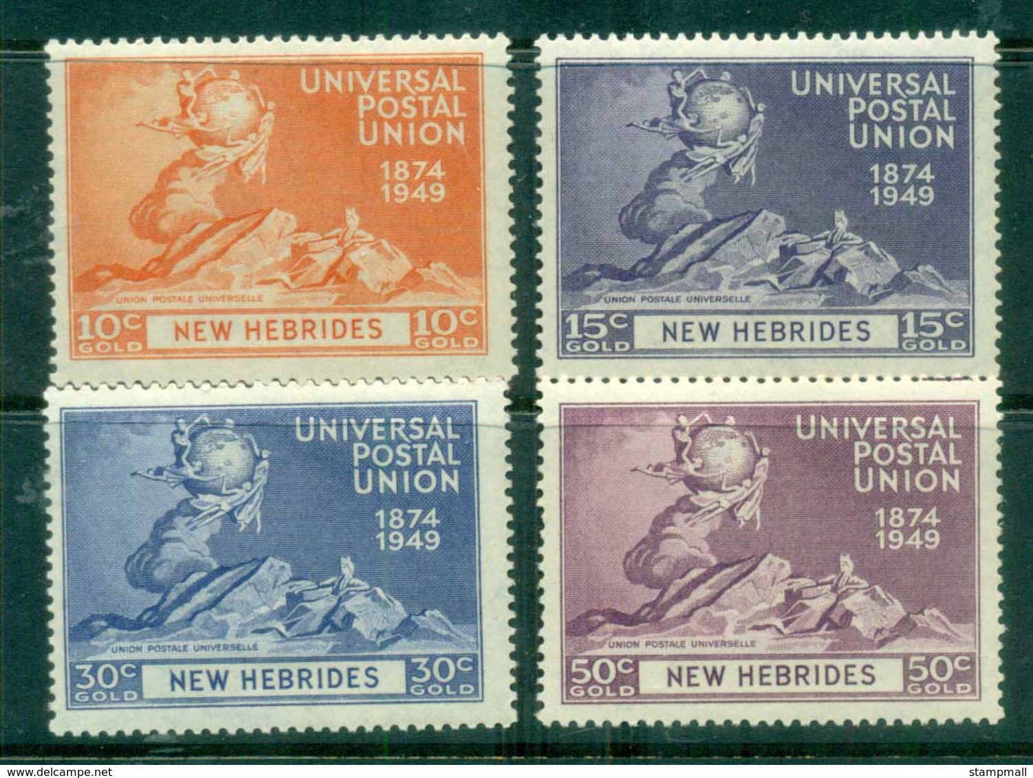 New Hebrides (Br) 1949 UPU 75th Anniv. MLH - Nuevos