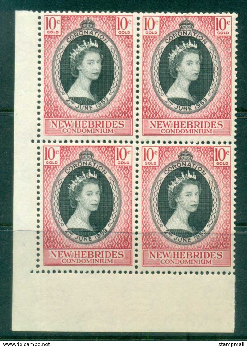 New Hebrides (Br) 1953 Coronation Blk 4 MUH - Unused Stamps