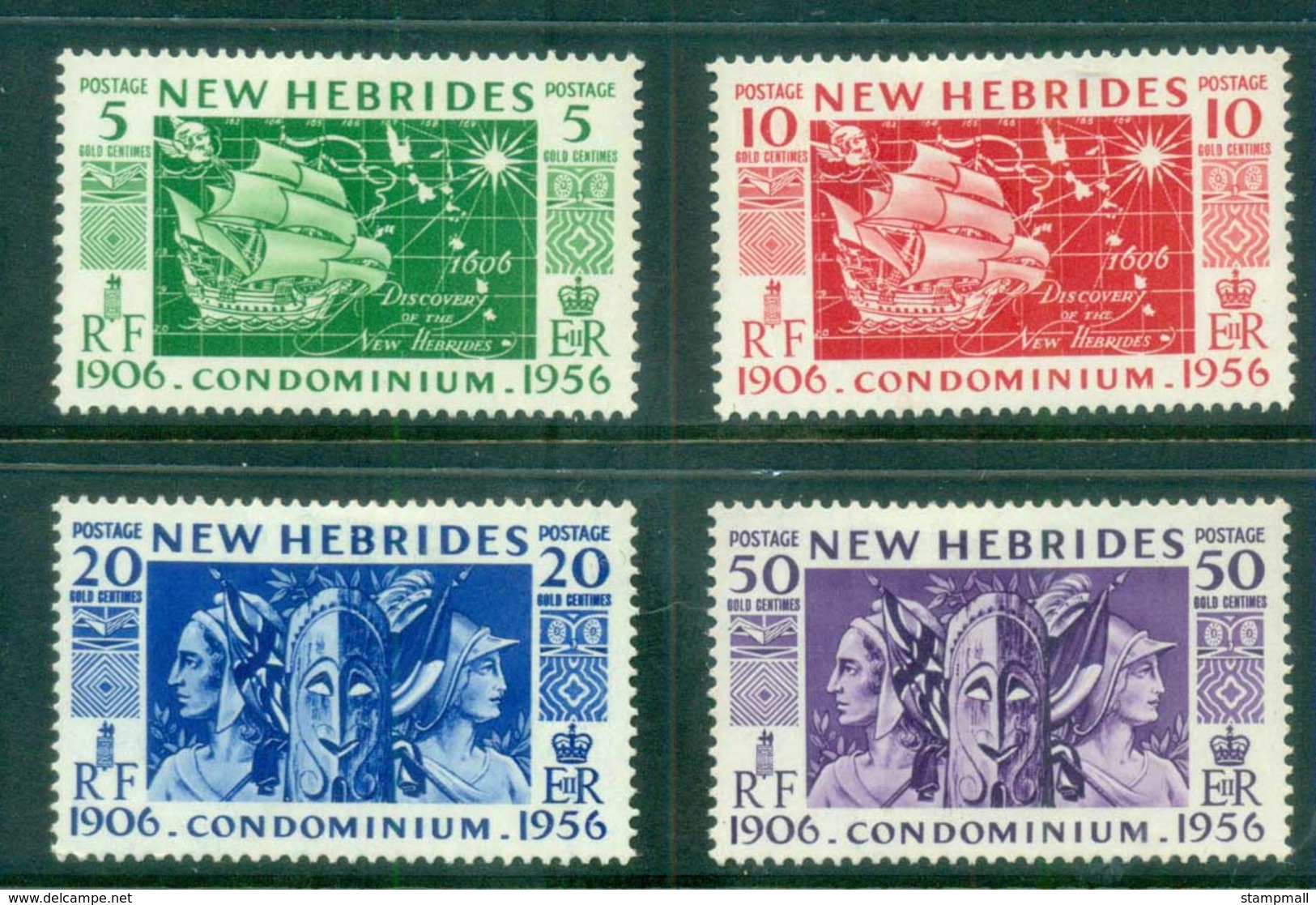 New Hebrides (Br) 1956 Anglo French Condominium, 50th Anniv MLH - Unused Stamps