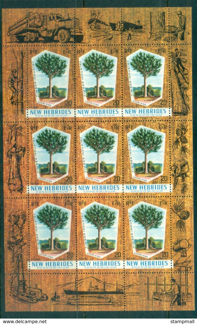 New Hebrides (Br) 1969 Kauri Pine Sheetlet MUH - Unused Stamps