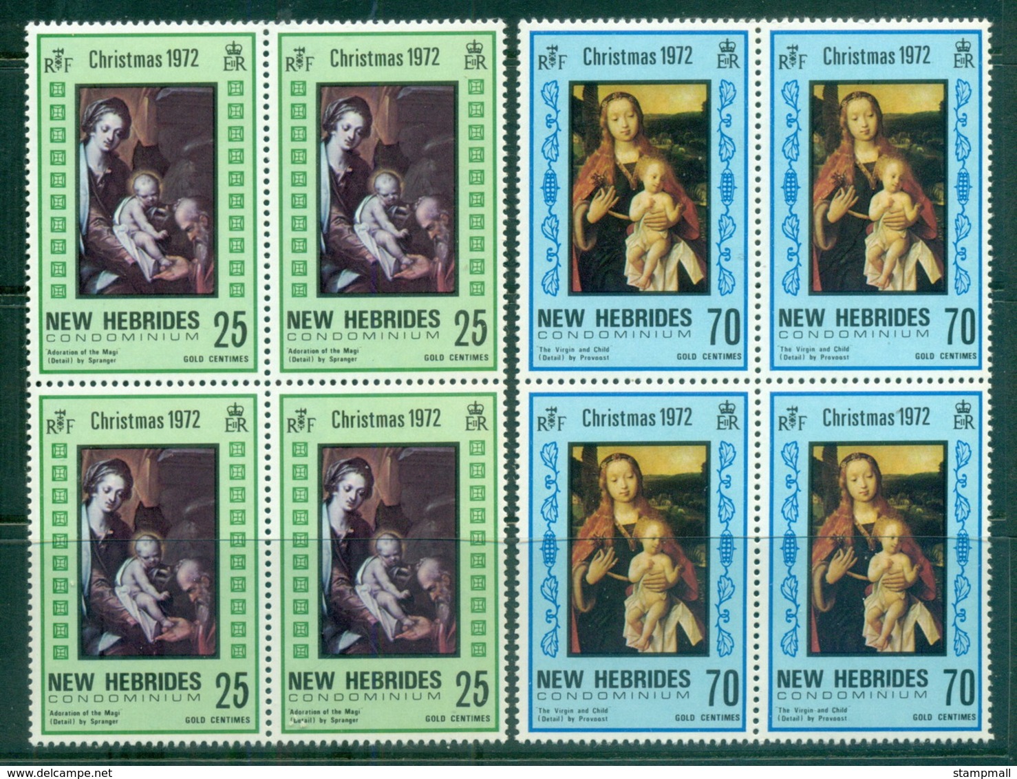 New Hebrides (Br) 1972 Xmas Nativity Blk4 MUH - Unused Stamps