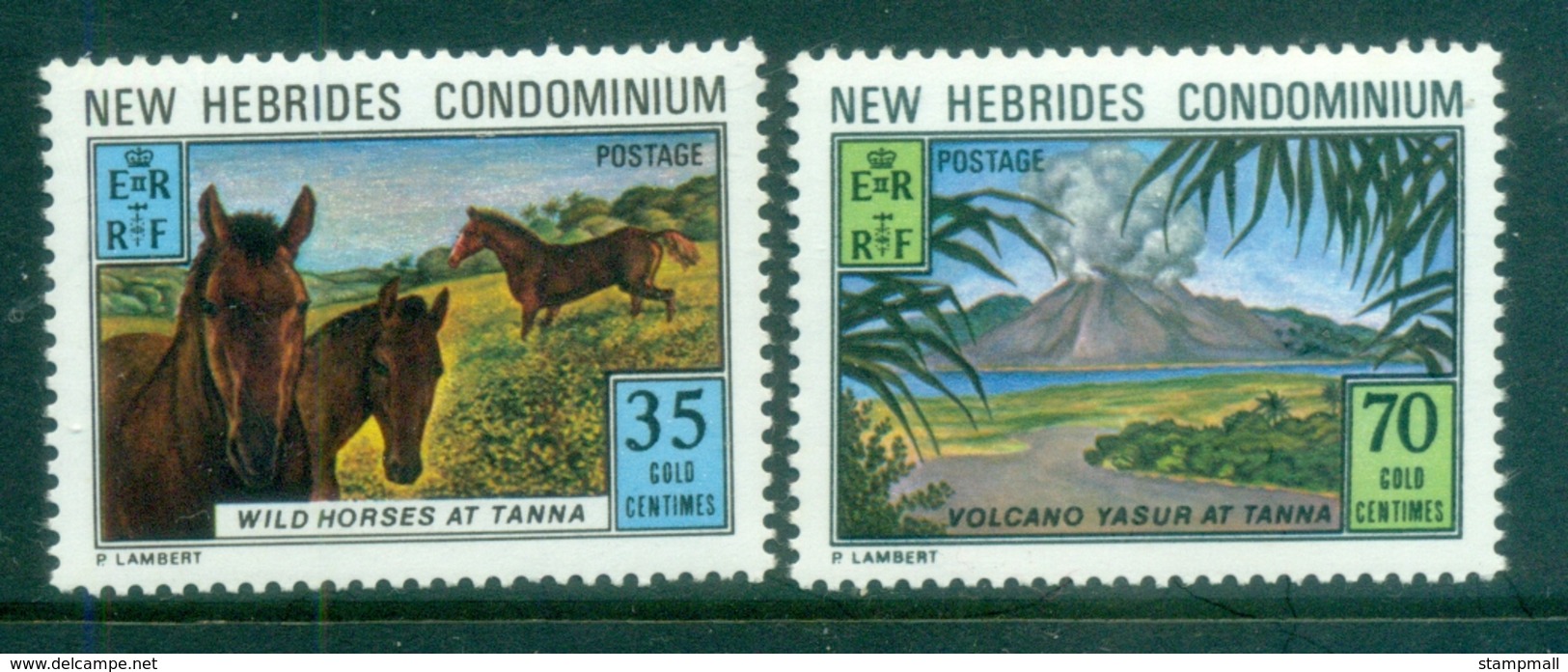 New Hebrides (Br) 1973 Tana Is, Volcano, Wild Horses MUH - Unused Stamps