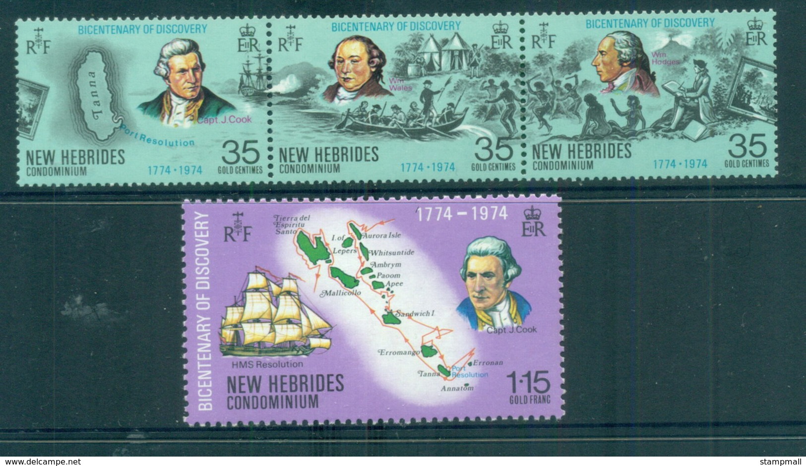 New Hebrides (Br) 1974 Capt Cook Bicentenary Of Discovery MUH - Nuevos