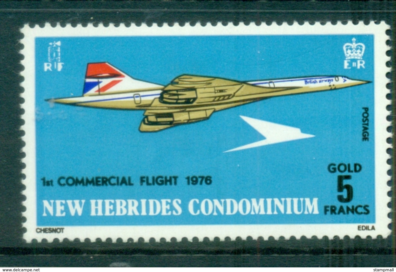 New Hebrides (Br) 1976 Concorde Firsf Commercial Flight FU - Unused Stamps