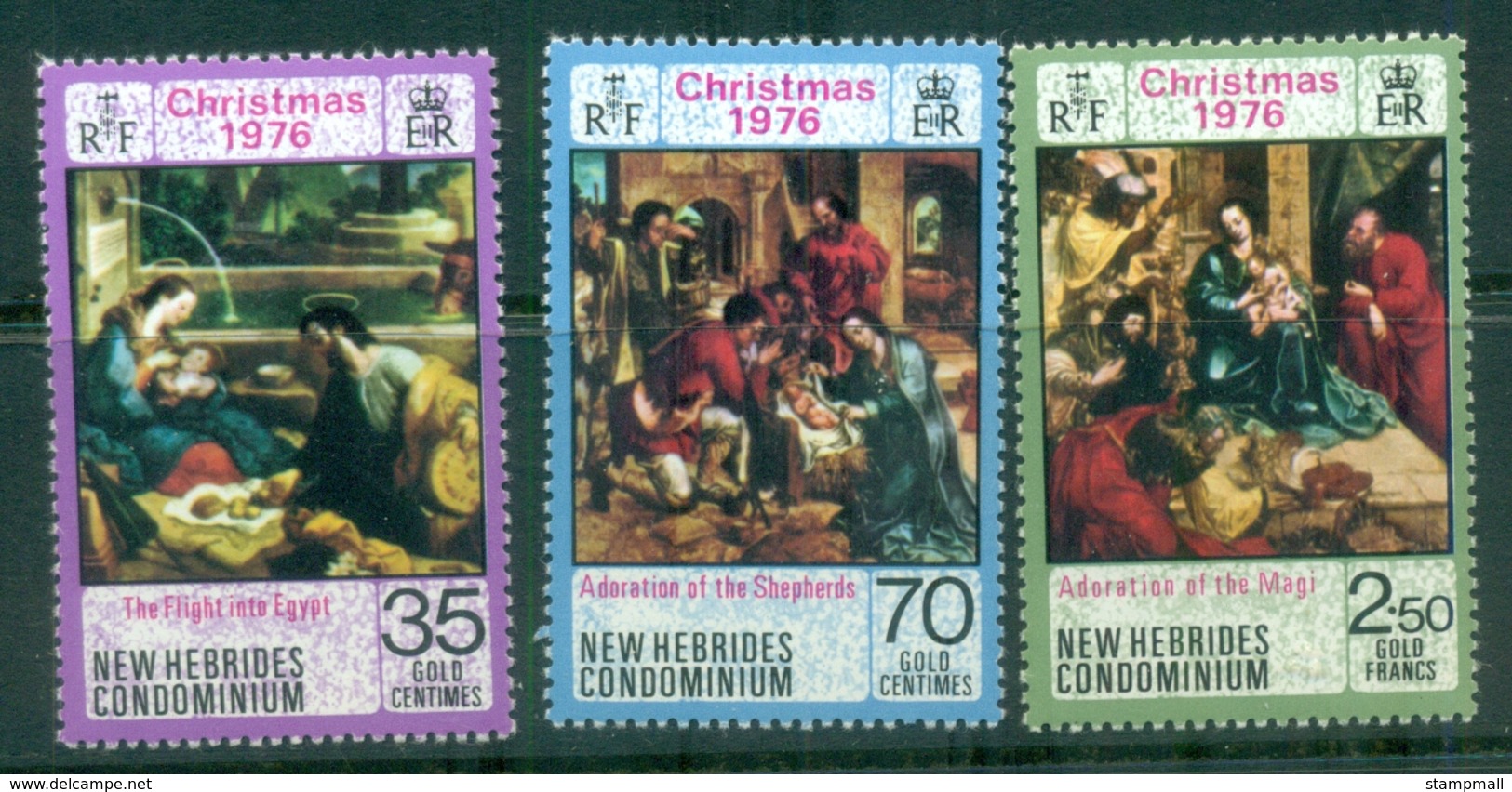 New Hebrides (Br) 1976 Xmas MUH - Unused Stamps