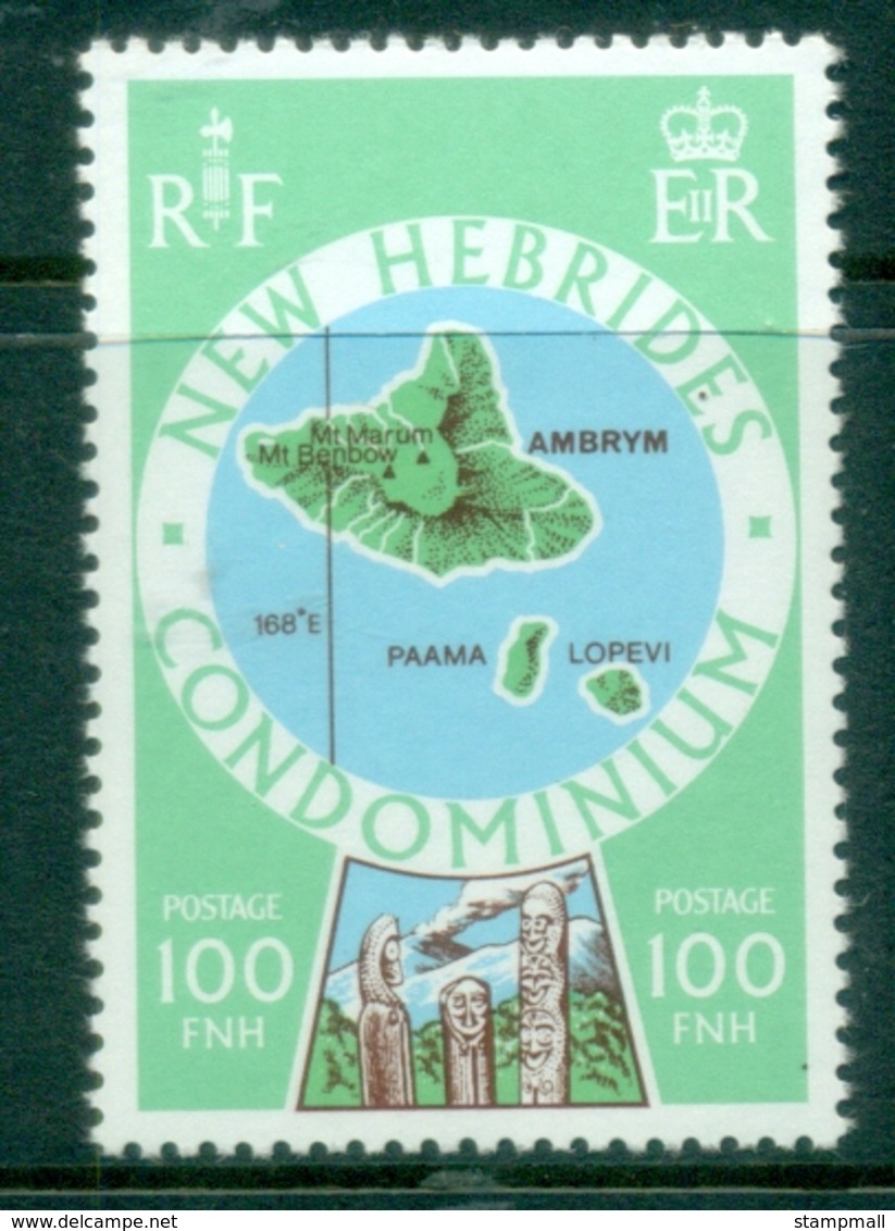 New Hebrides (Br) 1977 Island Maps 100 Fr MUH - Unused Stamps