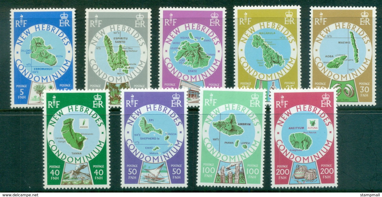 New Hebrides (Br) 1977 Island Maps MUH - Unused Stamps