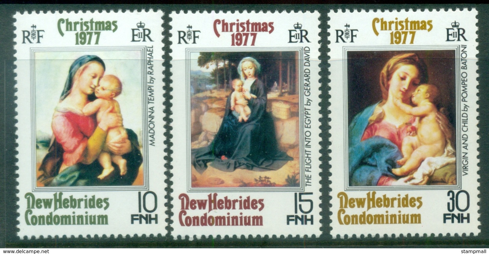 New Hebrides (Br) 1977 Xmas MUH - Unused Stamps