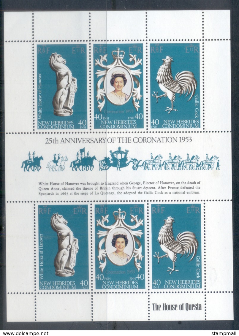 New Hebrides (Br) 1978 QEII Coronation 25th Anniversary MS MUH - Ongebruikt