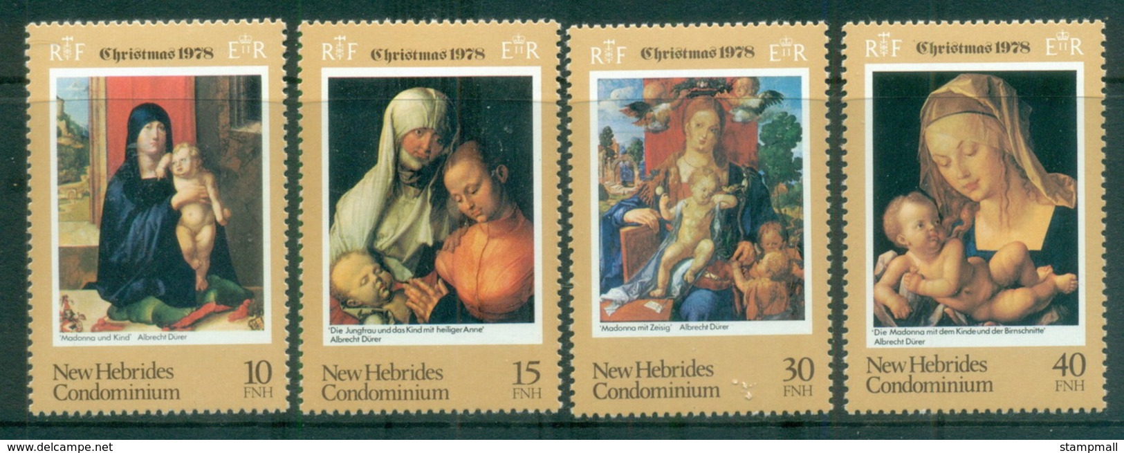 New Hebrides (Br) 1978 Xmas Paintings By Durer MUH - Unused Stamps