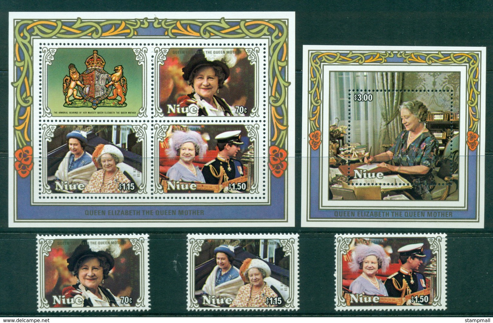 Niue 1985 Queen Mother 85th Birthday Sheetlet, Set, MS MUH Lot30057 - Niue