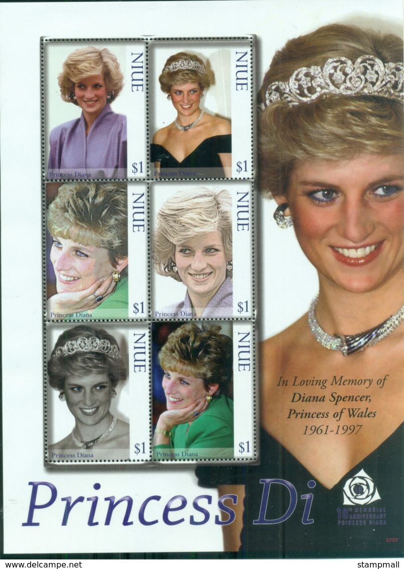 Niue 2007 Princess Diana In Memoriam, 10th Anniv., Close-ups Of Princess Diana MS MUH - Niue