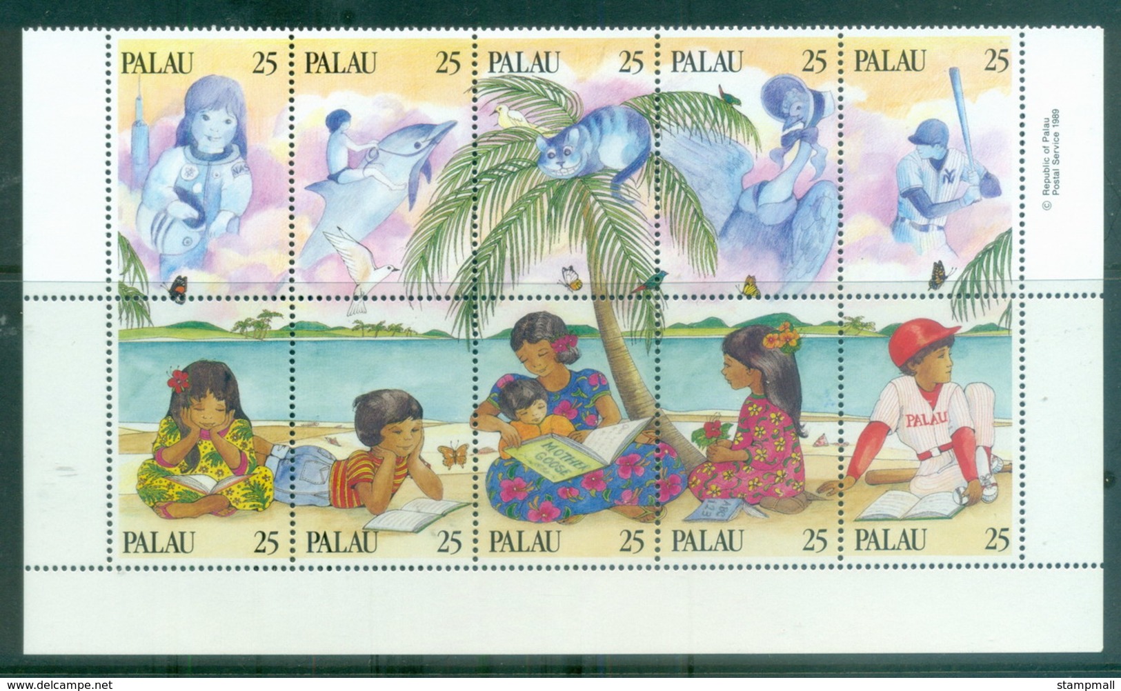 Palau 1989 Literacy Blk4 MUH - Palau