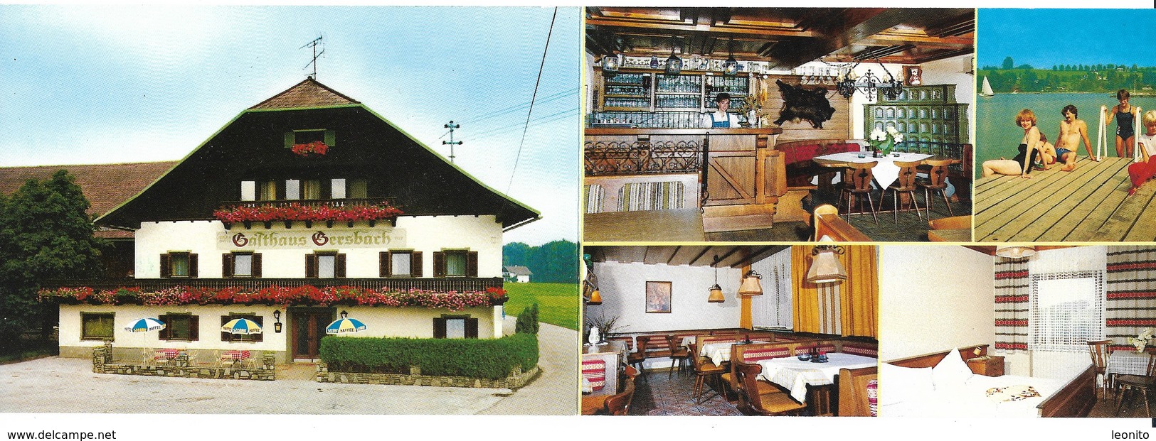 HENNDORF Wallersee Salzburg Gasthaus GERSBACH Doppel-Werbekarte - Henndorf Am Wallersee