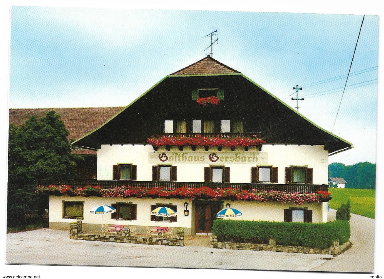 HENNDORF Wallersee Salzburg Gasthaus GERSBACH Doppel-Werbekarte - Henndorf Am Wallersee