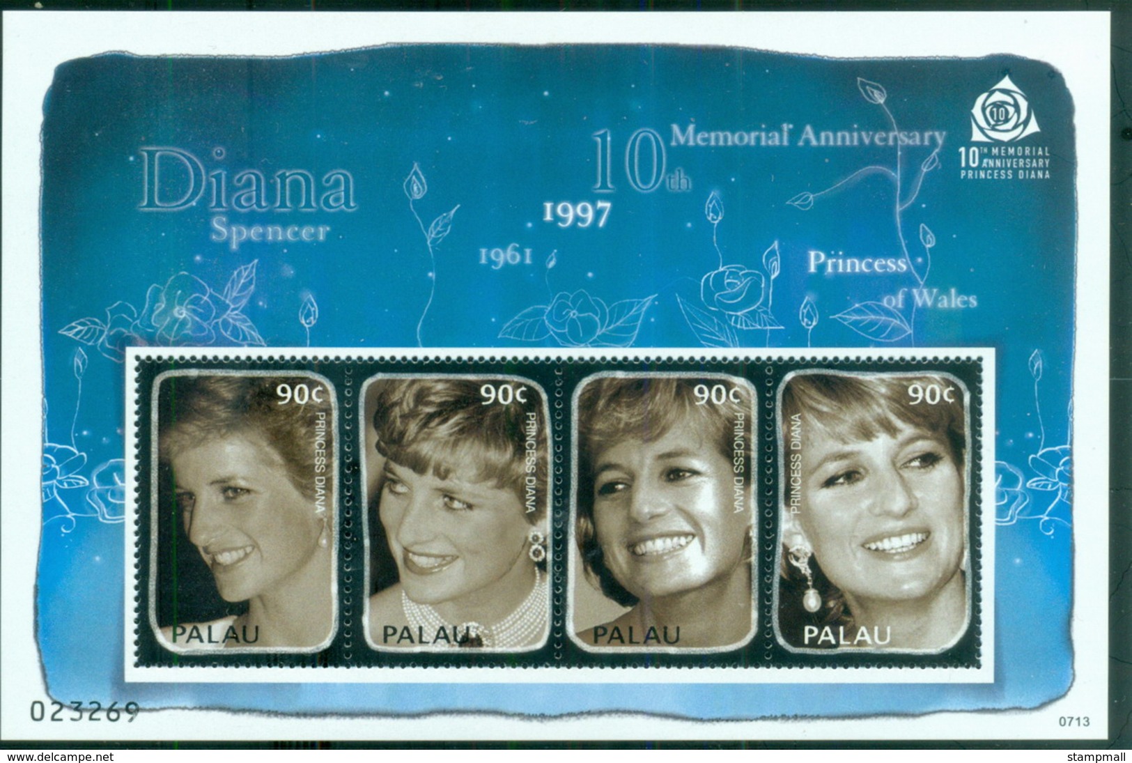 Palau 2007 Princess Diana In Memoriam, 10th Anniv., Diana's Warm But Shy Smile MS MUH - Palau