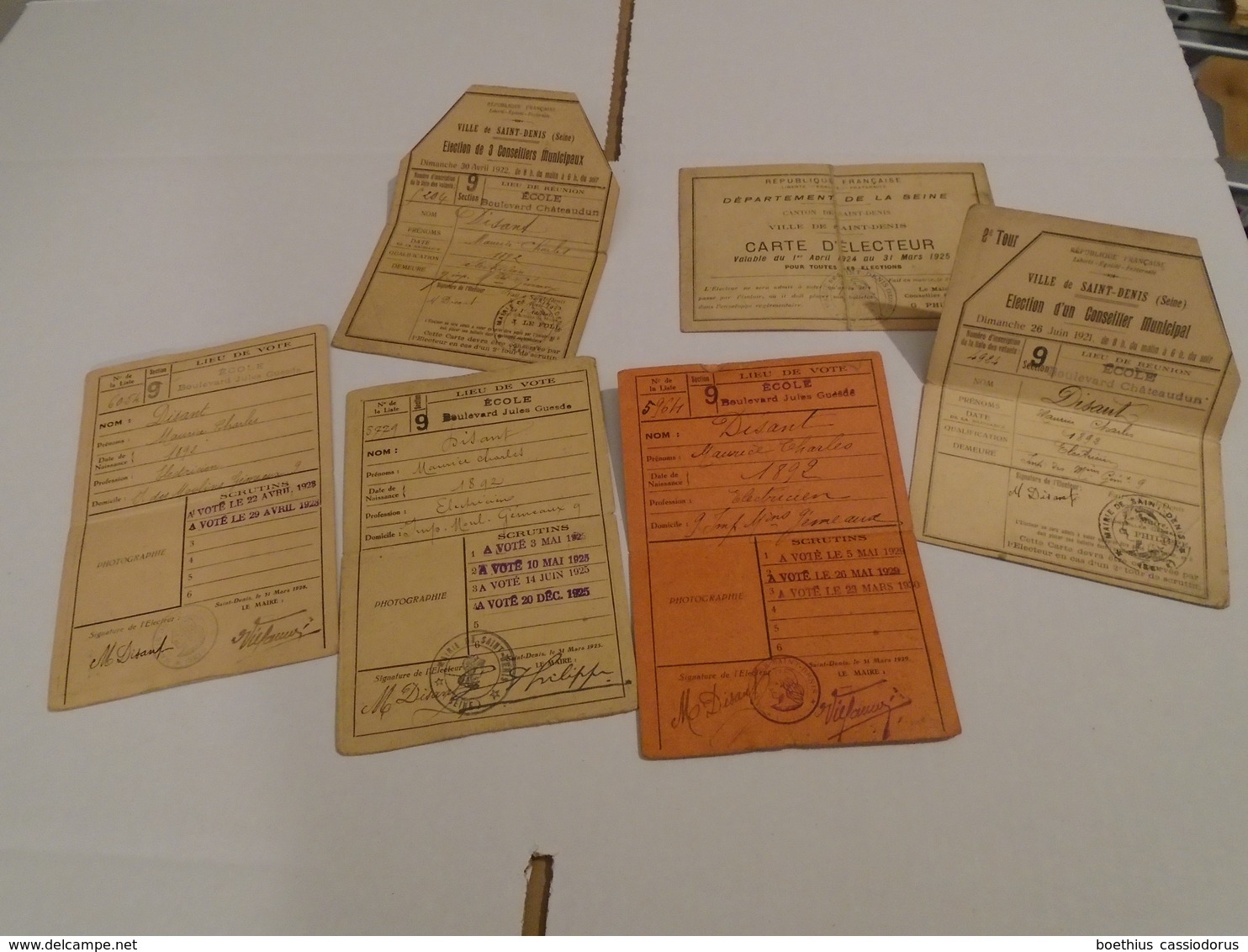 18 CARTES ELECTEURS ANCIENNES DE 1919 à 1953 (Voir Détail Dans Le Descriptif) - Décrets & Lois