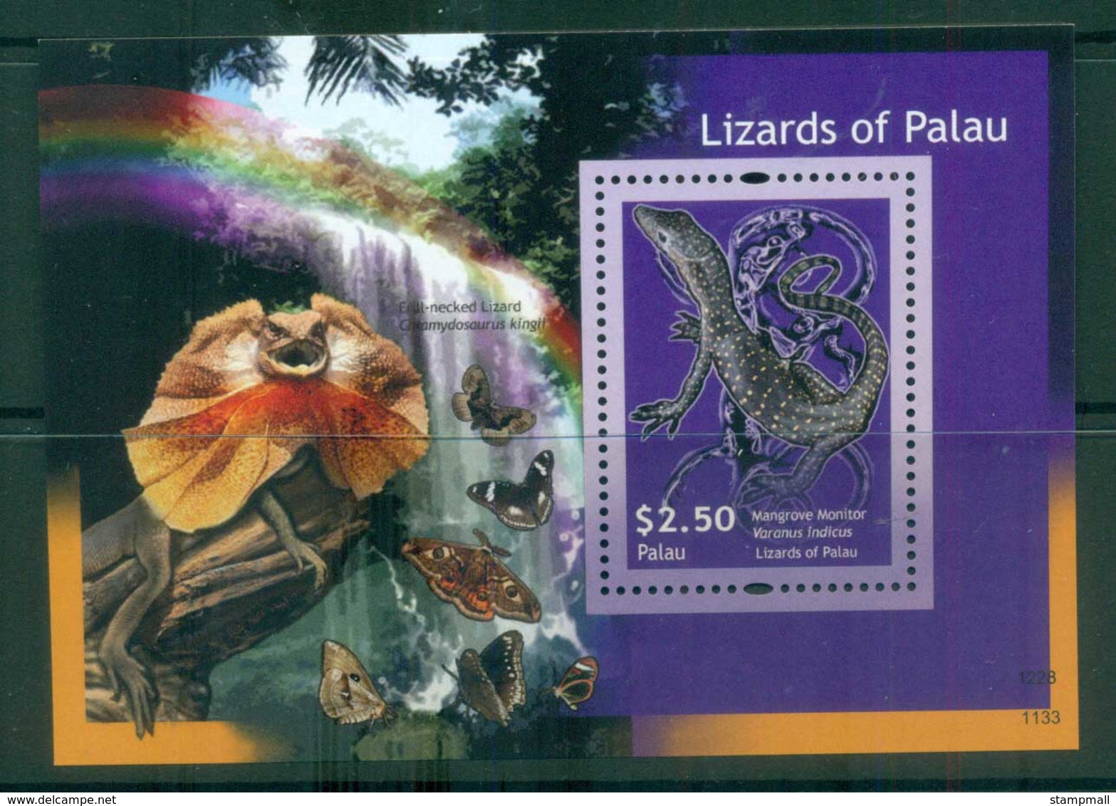 Palau 2012 Lizards Of Palau  $2.50 Mangrove Monitor MS MUH Lot81418 - Palau