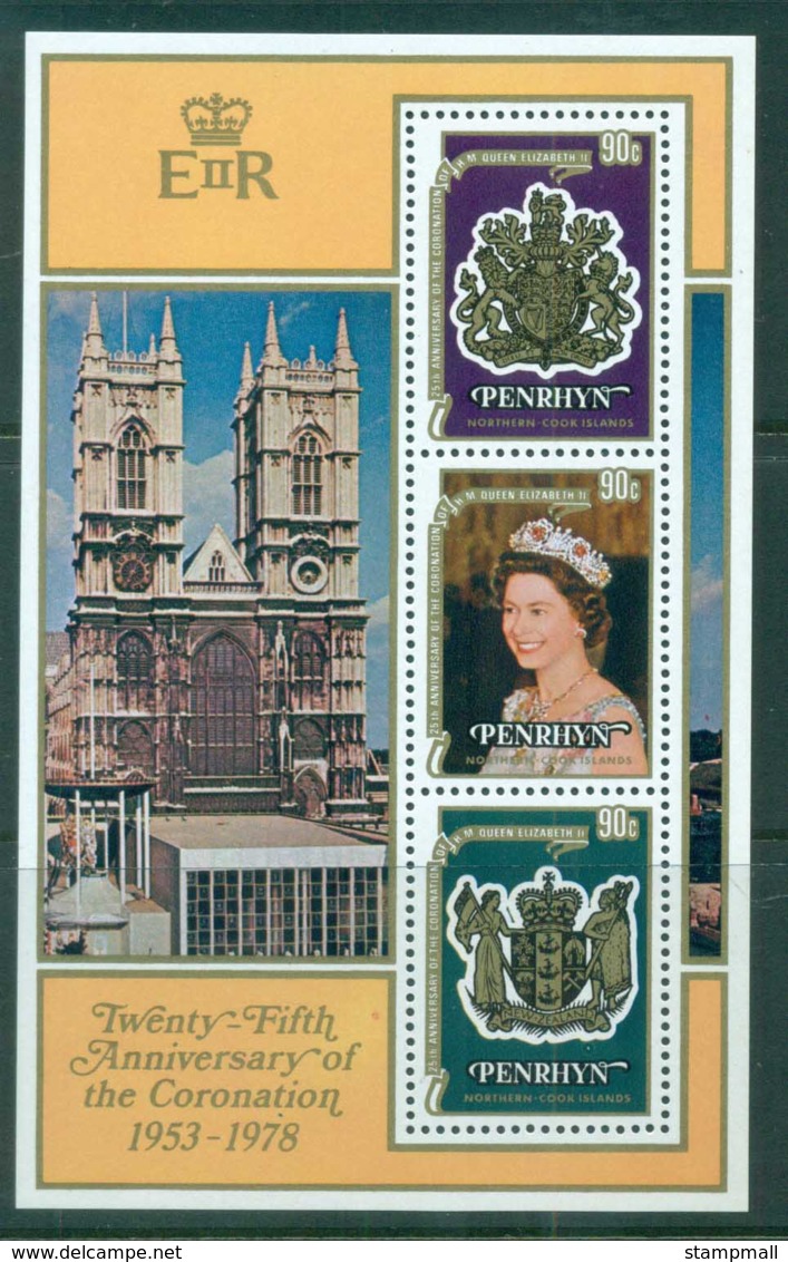 Penrhyn Is 1978 QEII Coronation, 25th Anniversary , Royalty MS MUH - Penrhyn