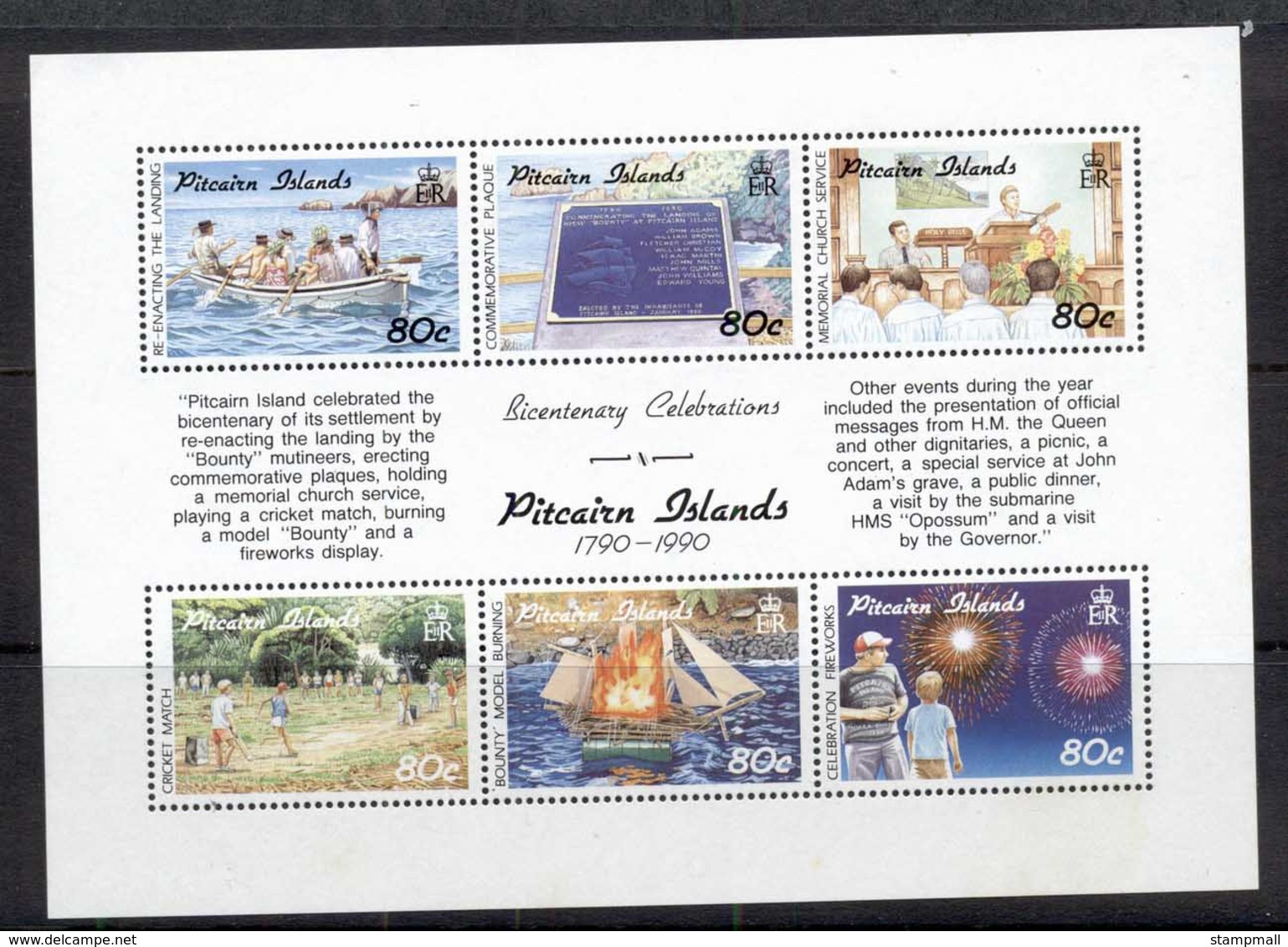 Pitcairn Is 1991 Bicentenary Celebrations MS MUH - Pitcairn Islands