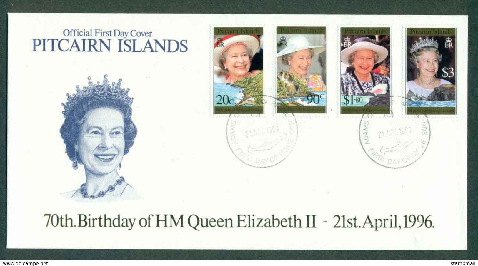 Pitcairn Is 1996 QEII 70th Birthday FDC Lot45797 - Pitcairn Islands