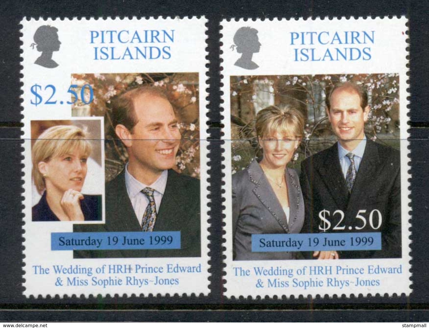 Pitcairn Is 1999 Royal Wedding Edward & Sophie MUH - Pitcairn Islands