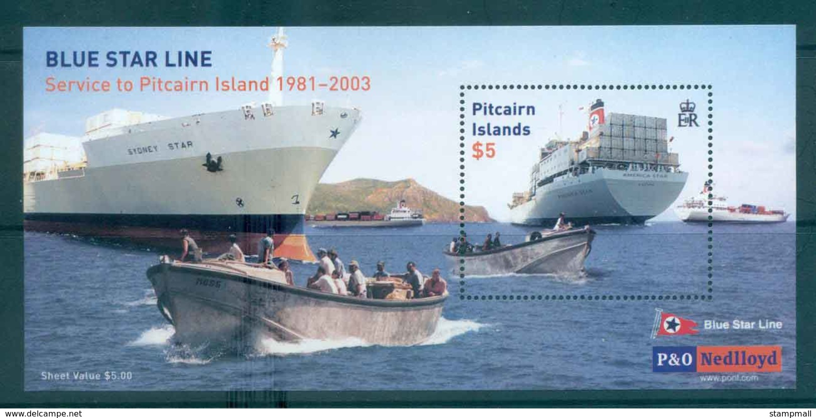 Pitcairn Is 2003 Blue Star Line MS MUH Lot43364 - Pitcairn Islands