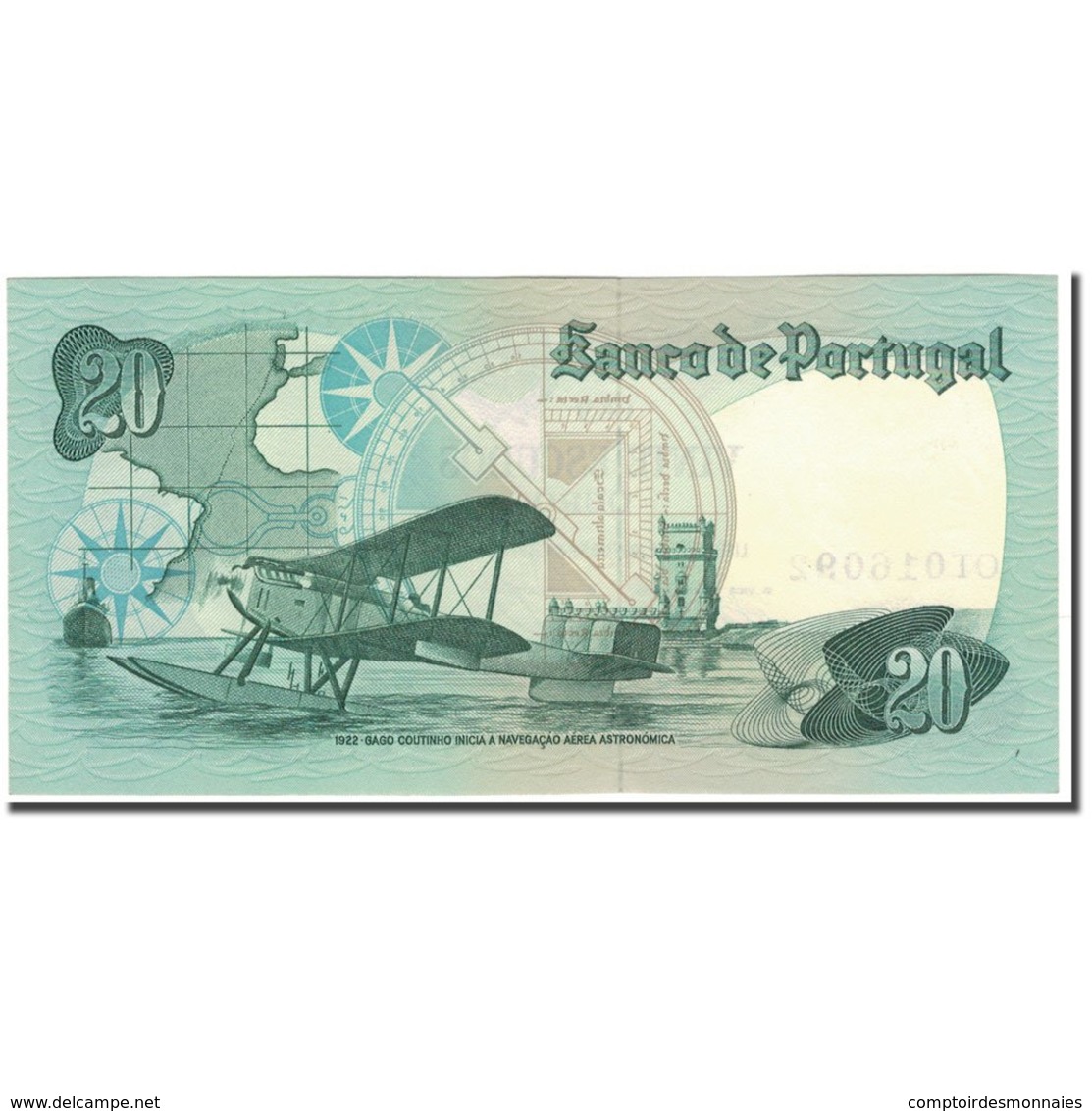 Billet, Portugal, 20 Escudos, 1978-10-04, KM:176b, NEUF - Portugal