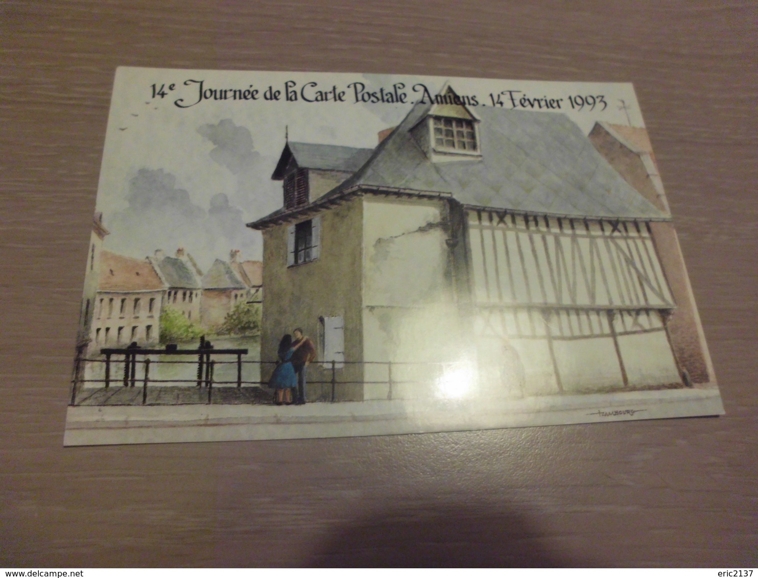 BELLE ILLUSTRATION ..14e JOURNEE DE LA CARTE POSTALE AMIENS 1993... SIGNE M. IZAMBOURG .. - Autres & Non Classés