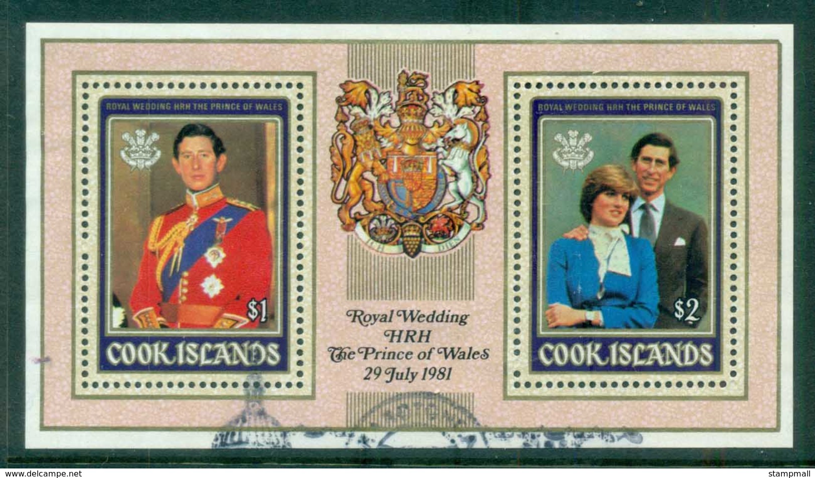 Cook Is 1981 Charles & Diana Royal Wedding MS FU - Cook Islands