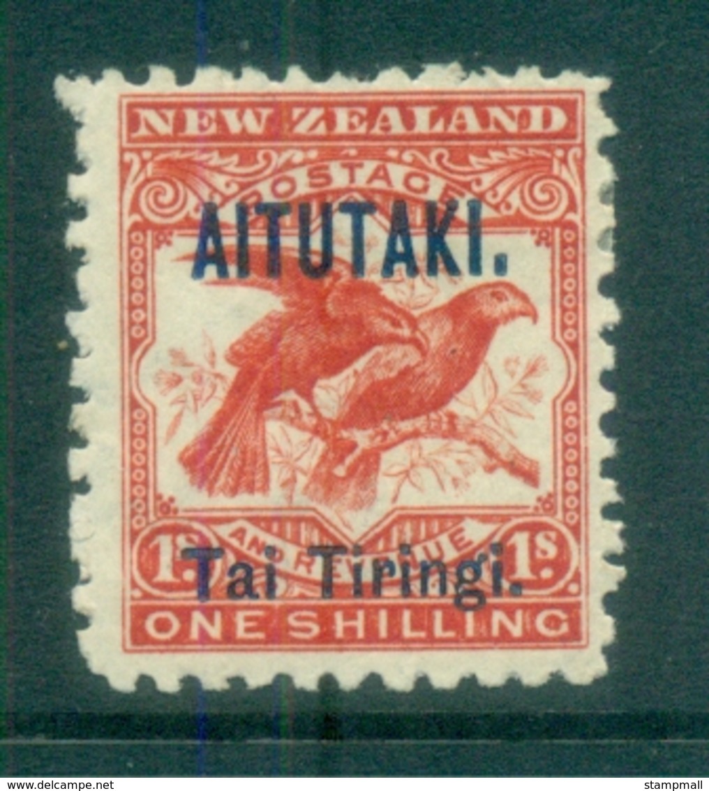 Aitutaki 1903 Pictorial, Bird. Opt On NZ 1/- MLH - Aitutaki