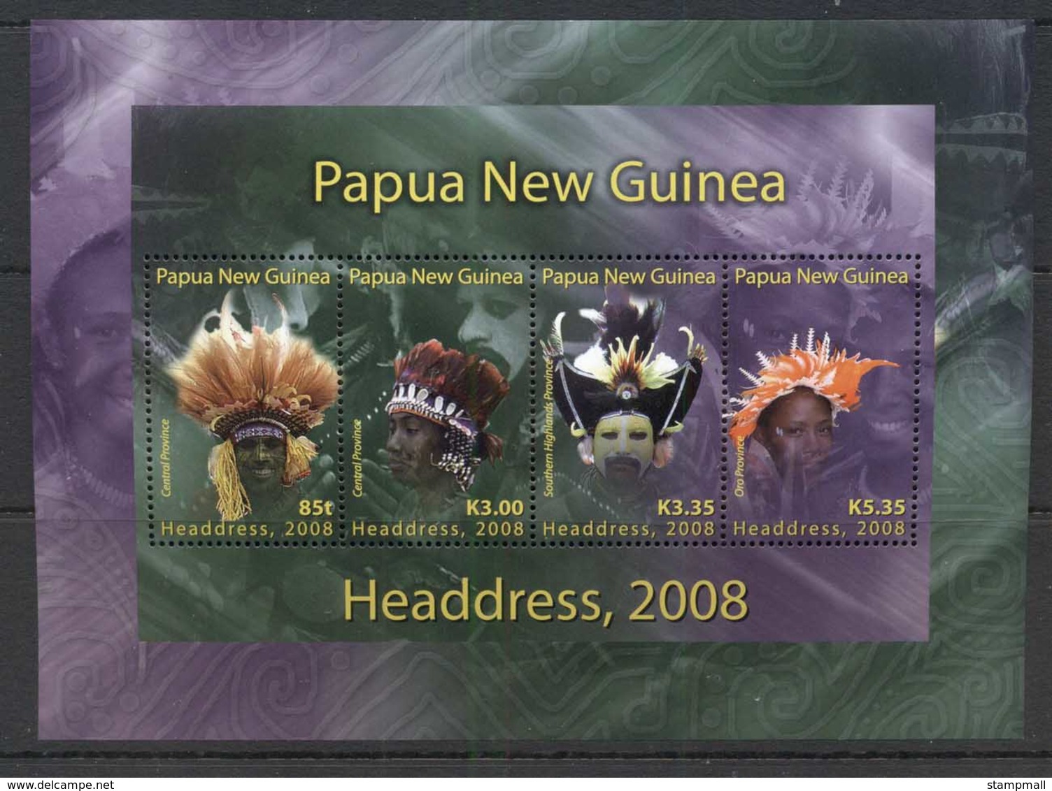 PNG 2008 Headresses Sheetlet MUH - Papua New Guinea