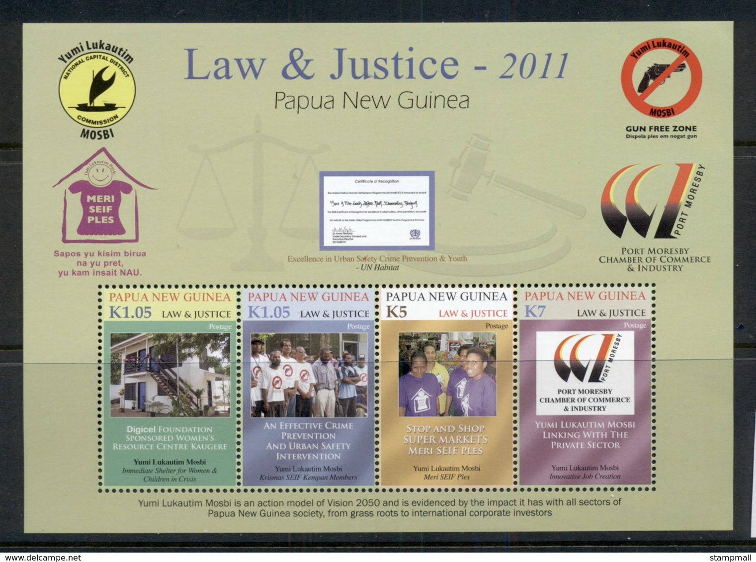 PNG 2011 Law & Justice Sheetlet MUH - Papua New Guinea