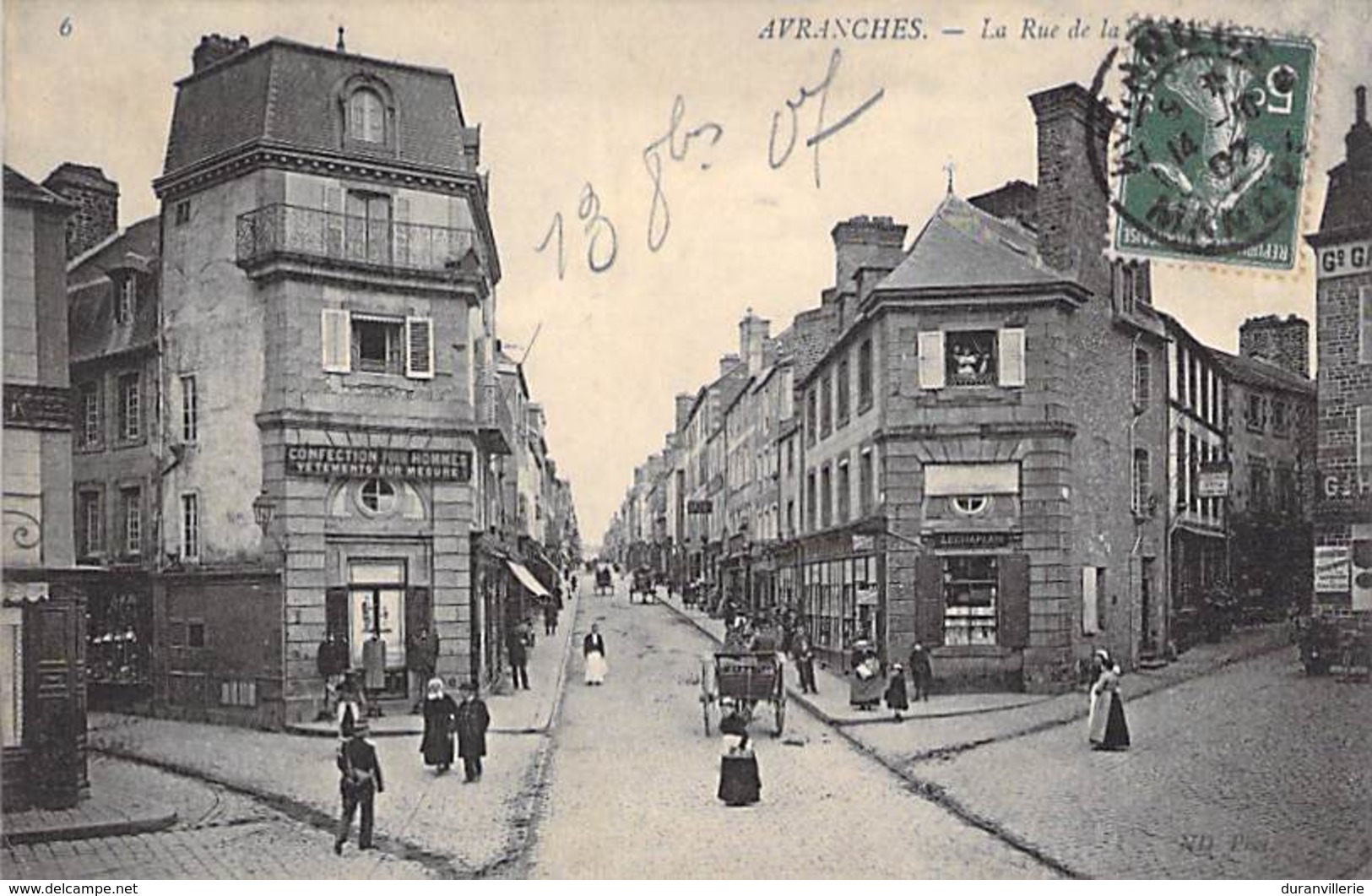 50 - AVRANCHES - Rue De La Constitution , Animée. 1907 - Avranches