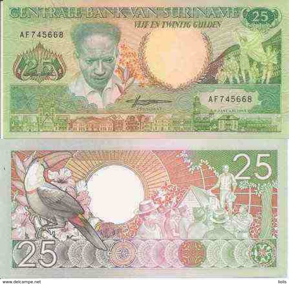 Suriman  P-132  25 Gulden  1988  UNC - Surinam