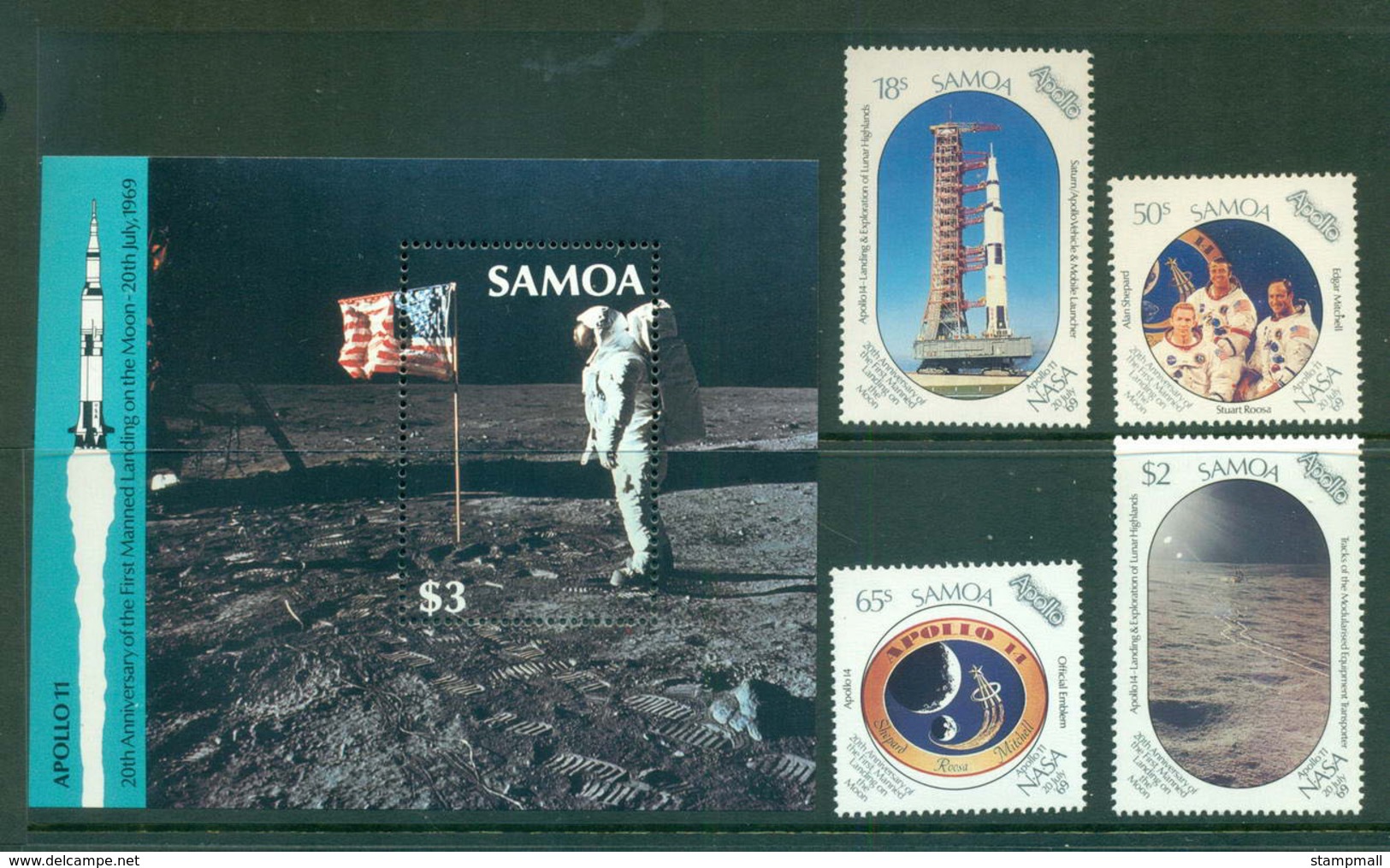 Samoa 1989 Moon Landing 20th Anniv + MS MUH Lot54685 - Samoa