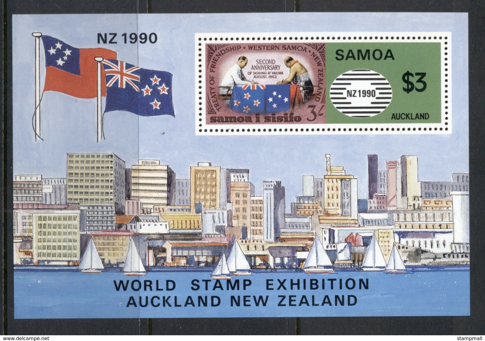 Samoa 1990 World Stamp Ex NZ MS MUH - Samoa