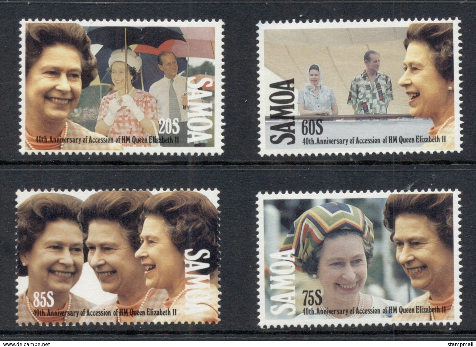 Samoa 1992 QEII Accession To Throne 40th Anniv. MUH - Samoa