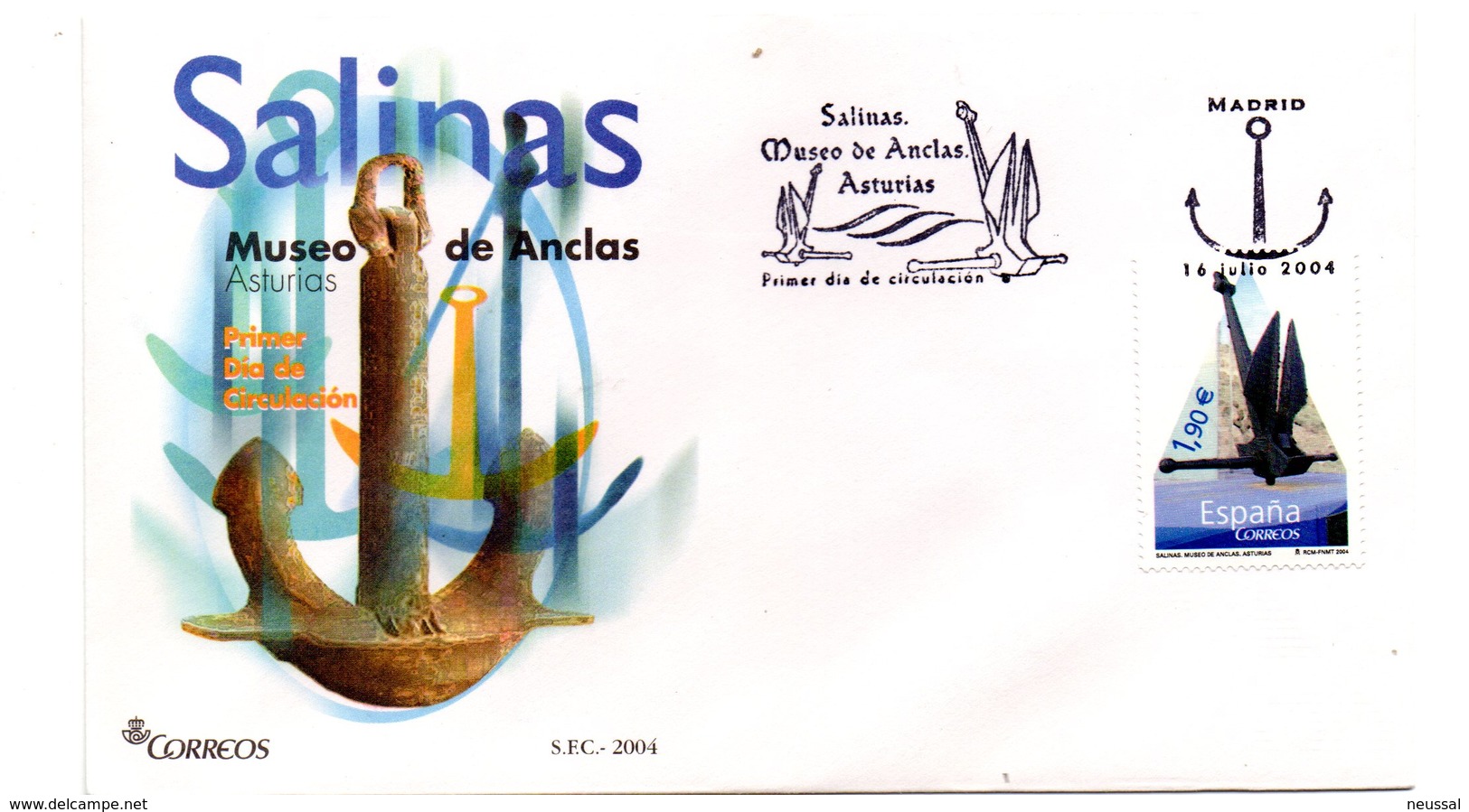 Carta Con Matasellos Commemorativo  Museo De Anclas. Asturias. - Cartas & Documentos