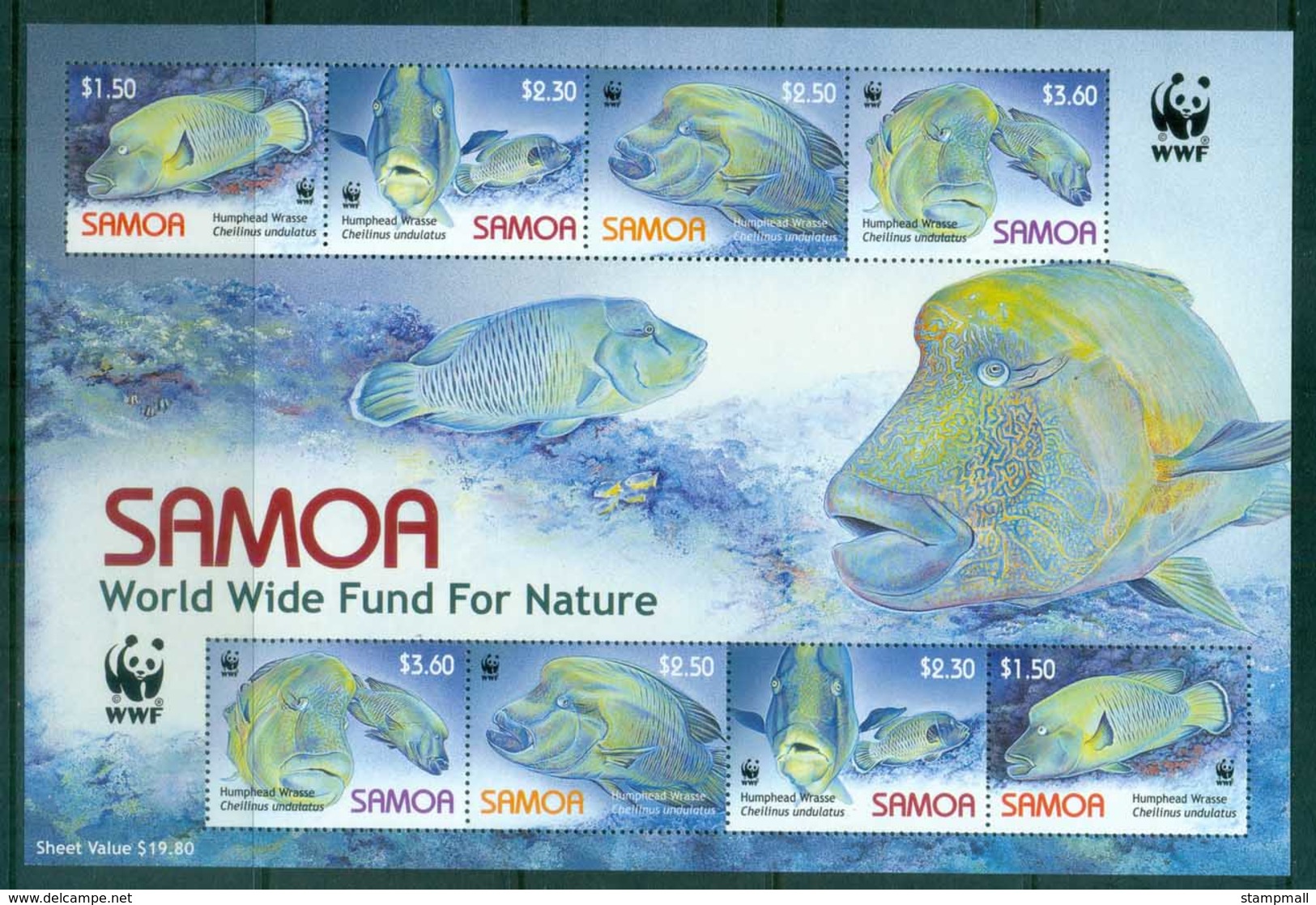 Samoa 2006 WWF Humphead Wrasse MS MUH Lot76287 - Samoa