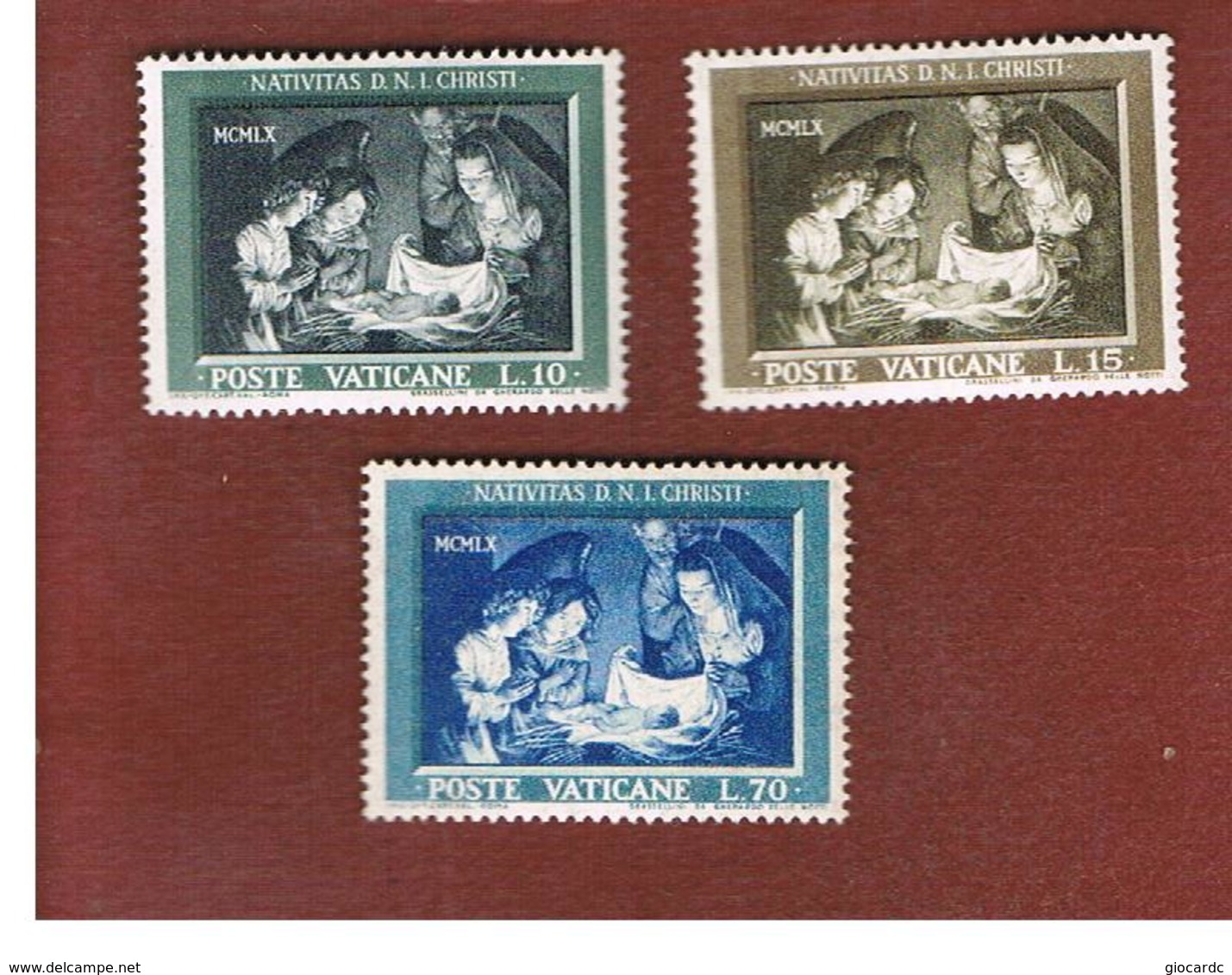 VATICANO (VATICAN) -  UNIF. 292.294  -  1960 NATALE (SERIE COMPLETA DI 3)   -  MINT** - Nuevos