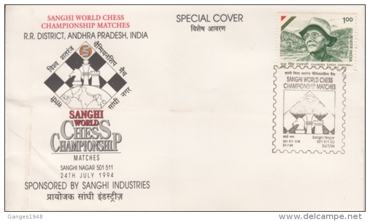 India  1994  World Chess Championship Special Cover  #  14700  D Inde Indien - Chess