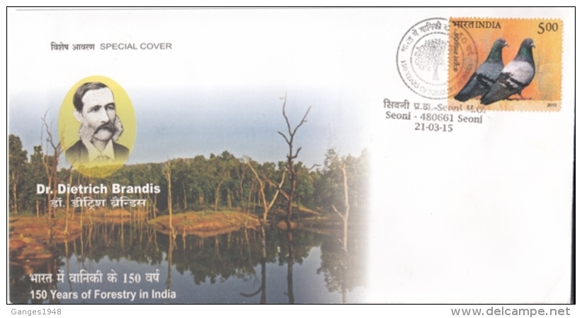 India  2015  Dr. Dietrich Brandis   100 Years Of Forestry  Trees  Special Cover  #  14703  D Inde Indien - Trees