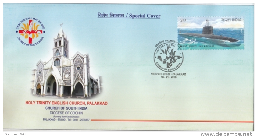 India  2018  Churches  Holy Trinity English Church  Diocese Of Cochin  Palakk  Special Cover   #  14768   D Inde  Indien - Churches & Cathedrals