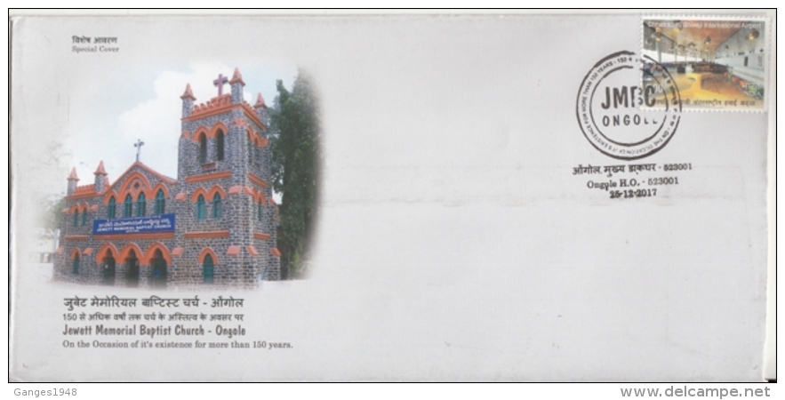 India  2017  Churches  Jewett Memorial Baptist Church  Ongole  Special Cover   #  14879    D Inde - Churches & Cathedrals