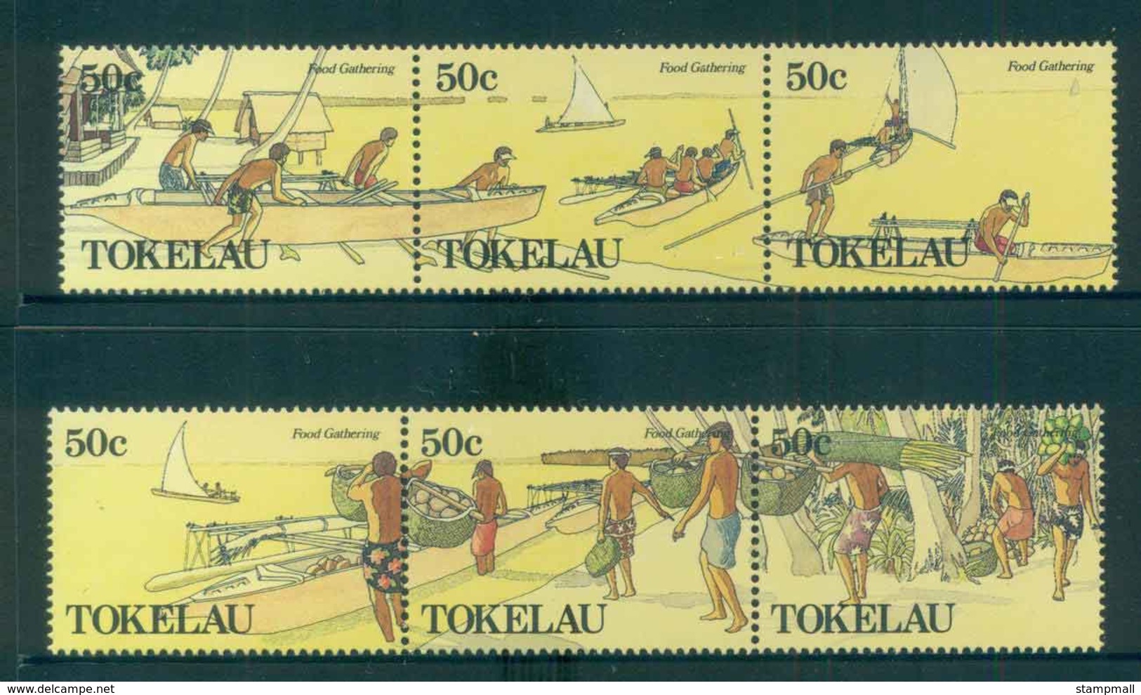 Tokelau Is 1988 Gathering Food 2x Str 3 MUH Lot52099 - Isole Salomone (1978-...)