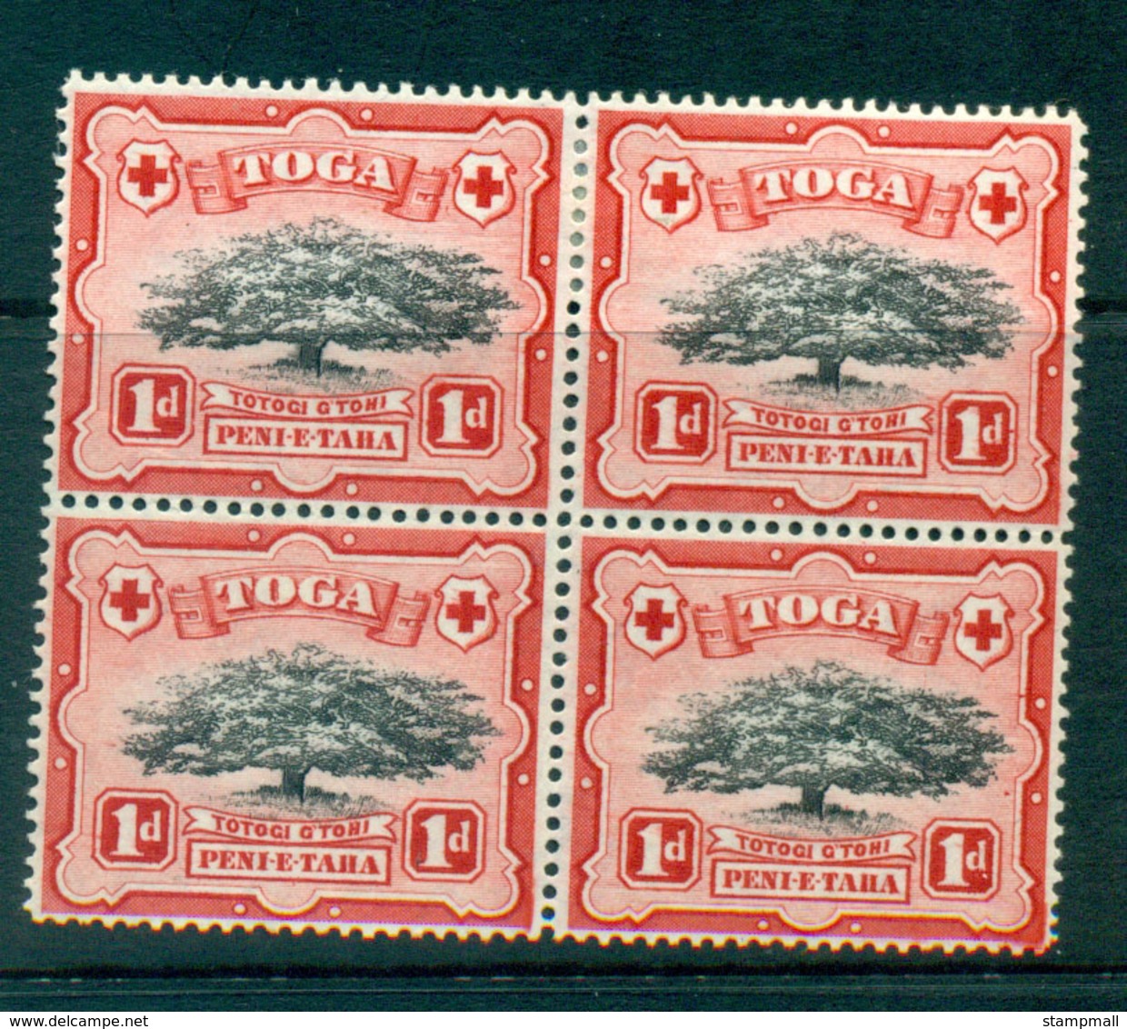 Tonga 1942 1d Ovava Tree Blk 4 MLH Lot55417 - Tonga (1970-...)